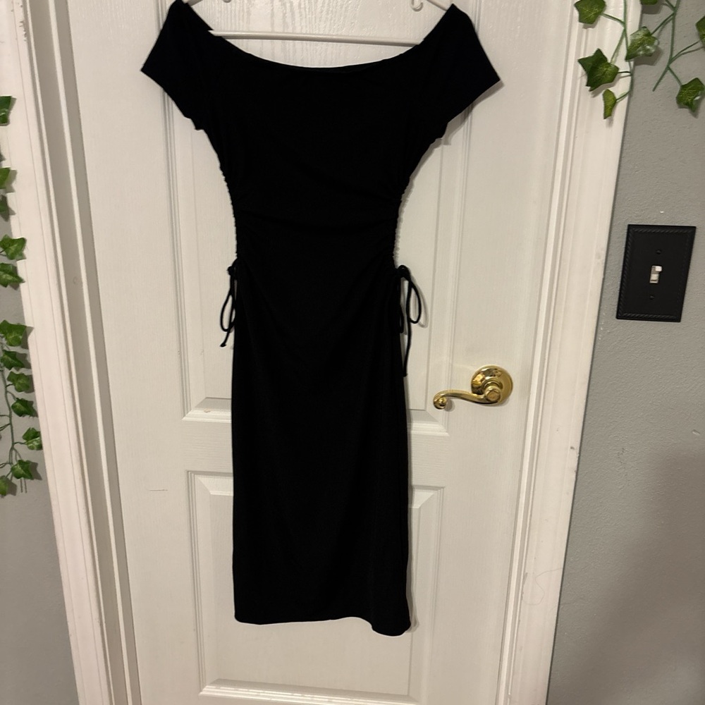 black off the shoulders dress
